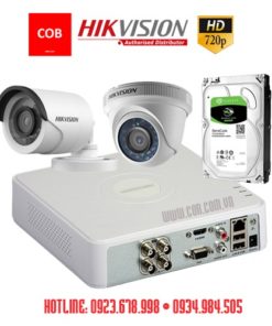 Trọn bộ 2 camera Hikvision HD