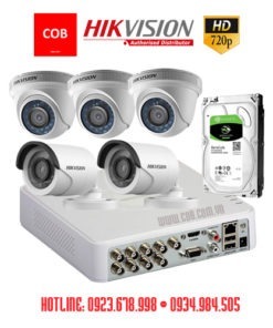 BỘ 5 Camera Hikvision Hd