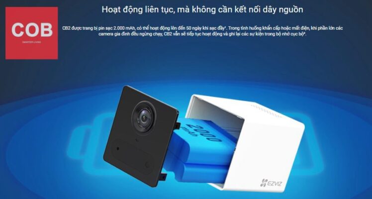 EZVIZ WIFI CB2 - CAMERA KHÔNG DÂY DÙNG PIN SẠC