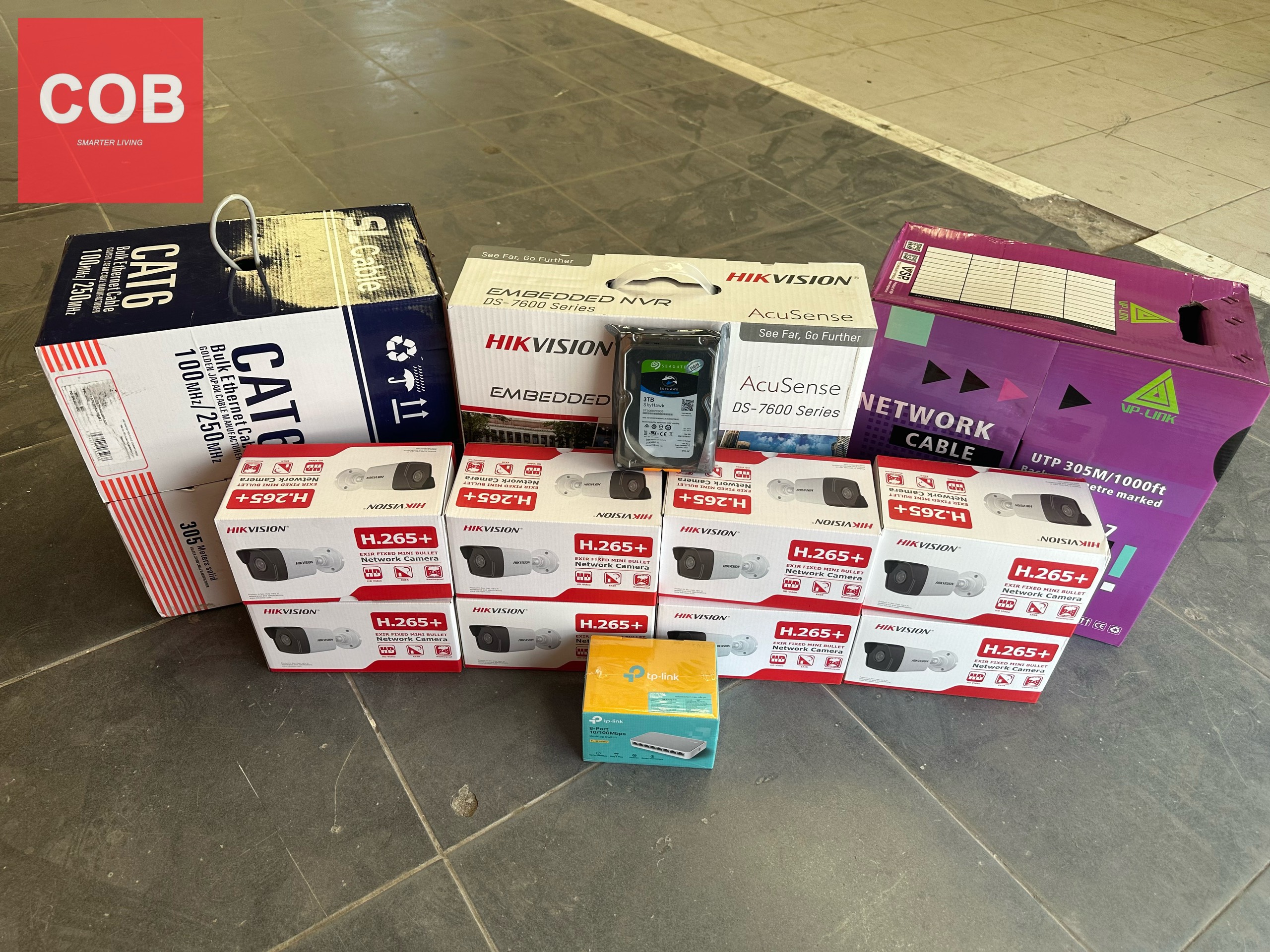 Trọn bộ 8 camera Poe lắp đặt cho khách hàng quận 8